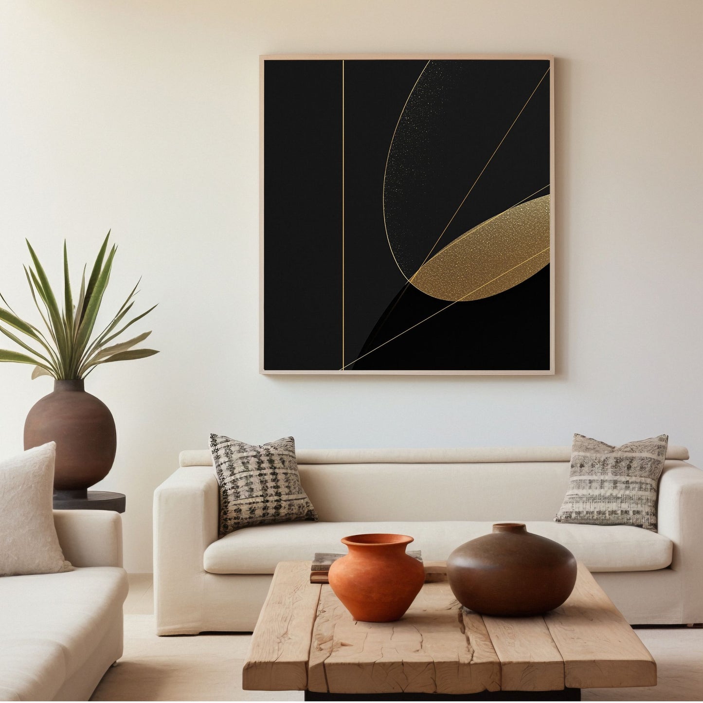 Golden Eclipse – Minimal Black Luxury Canvas