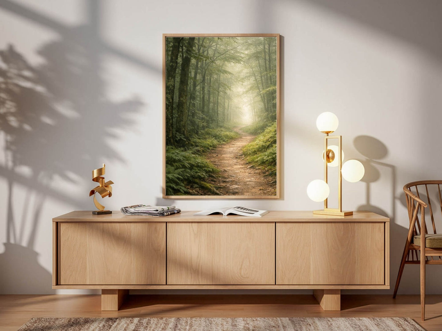 Forest Path Fine Art  – Calm Green Landscape Wall Decor
