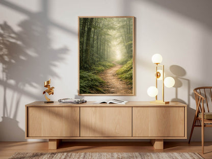 Forest Path Fine Art  – Calm Green Landscape Wall Decor