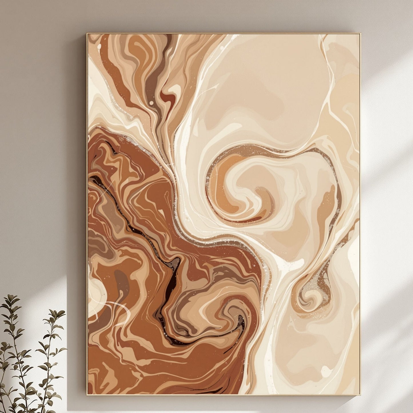 Desert Marble Flow Canvas Wall Art – Neutral Modern Abstract Design
