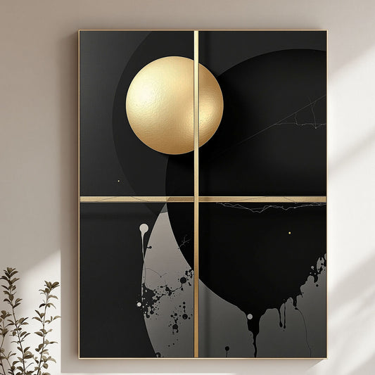 Golden Orbit Grid Canvas