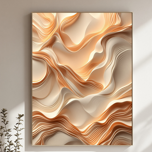 Terracotta Flow – Layered Abstract Canvas Art | Stunning Texture and Design