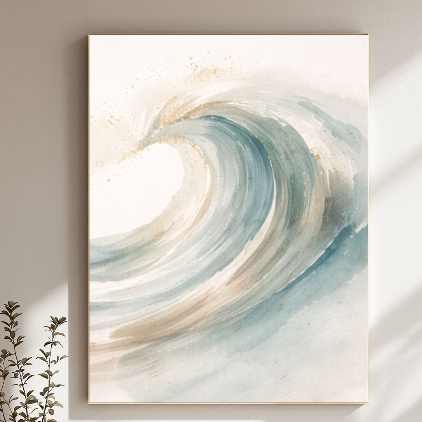 NOIRÉ Wave Flow II – Minimal Ocean Crest Canvas