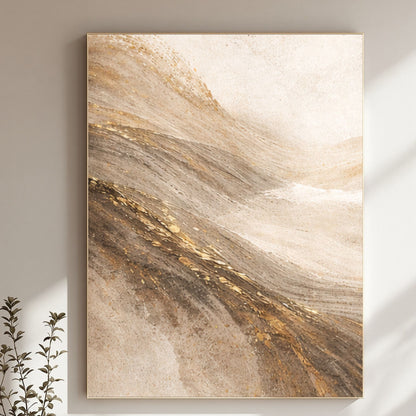 NOIRÉ Dune Flow I – Textured Abstract Landscape Canvas