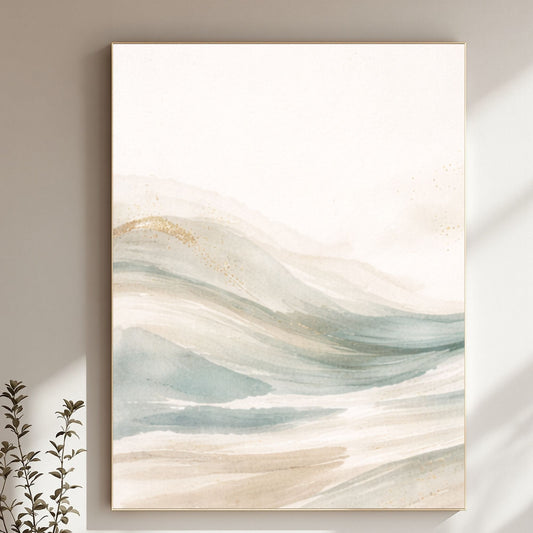 NOIRÉ Wave Flow I – Minimal Abstract Ocean Canvas