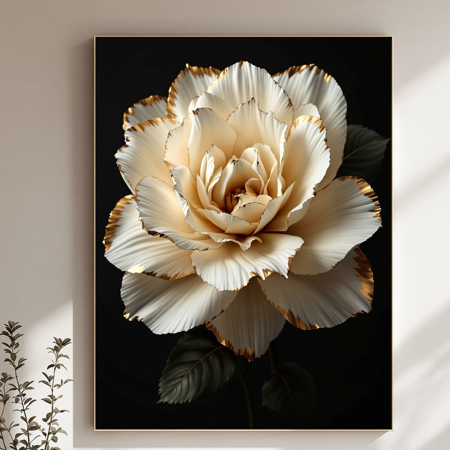 minimal canvas wall art in modern living room interior