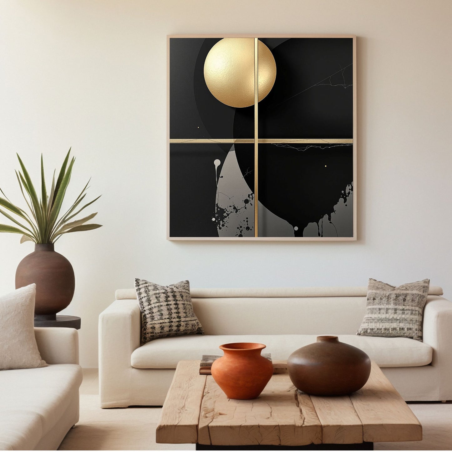 Golden Orbit Grid Canvas