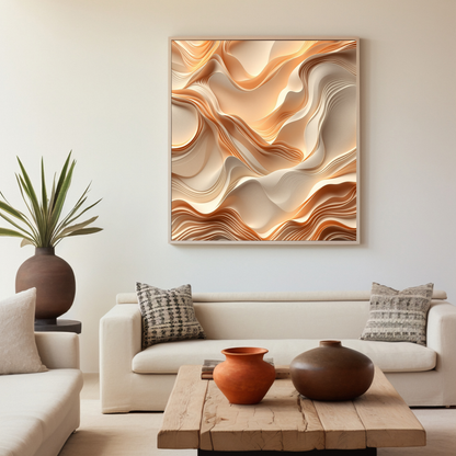 Terracotta Flow – Layered Abstract Canvas Art | Stunning Texture and Design