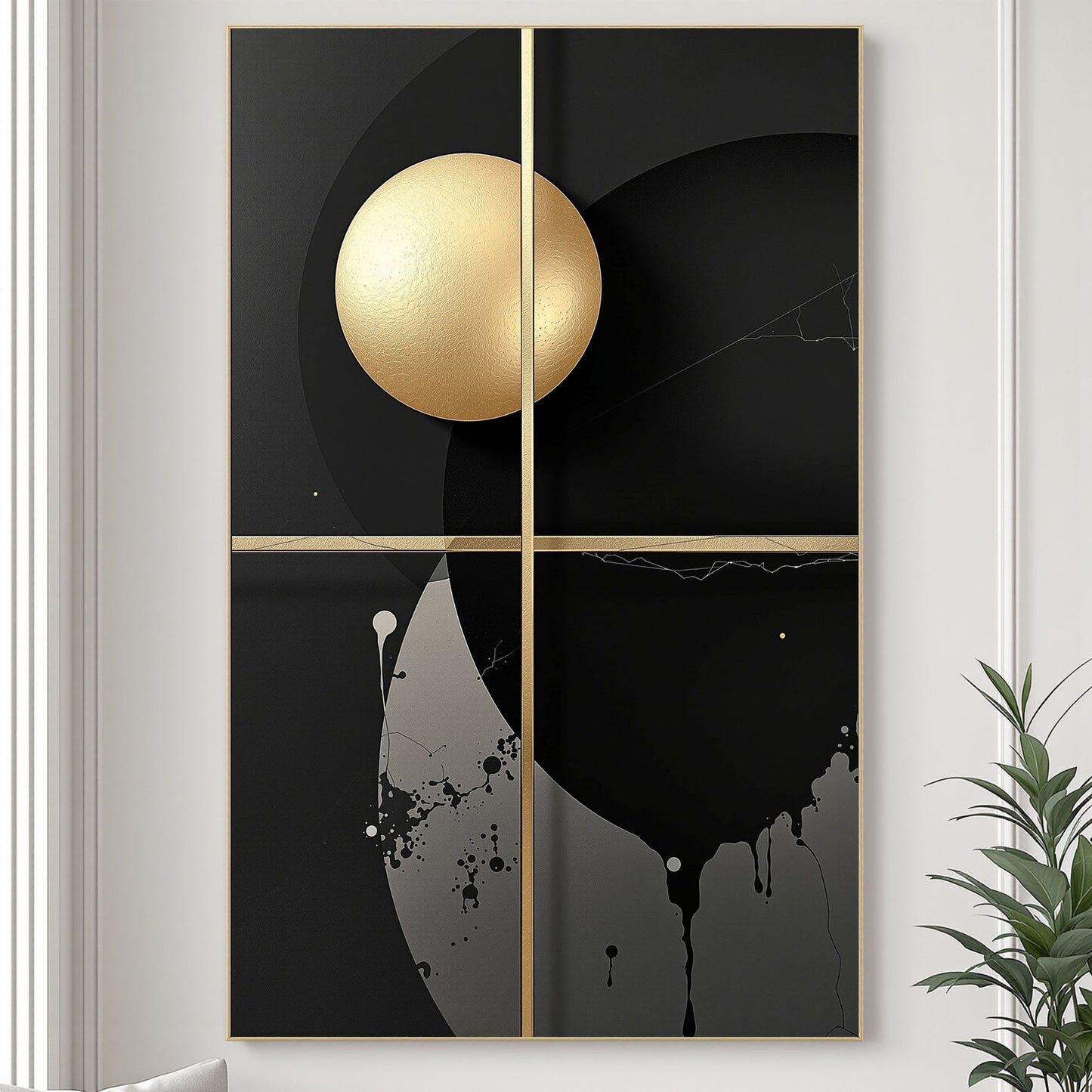 Golden Orbit Grid Canvas