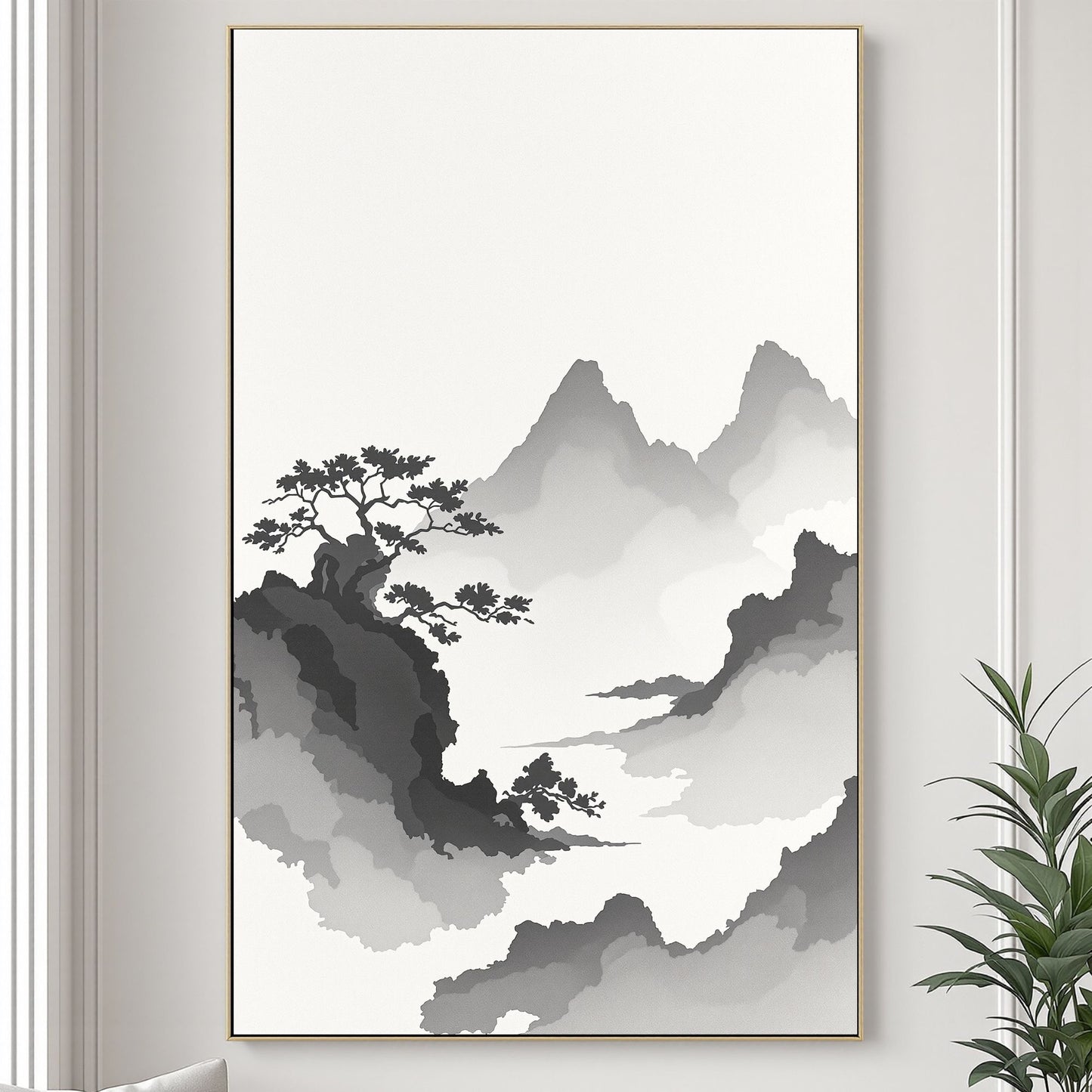 Floating Pines – Japanese Ink Landscape Premium Matte Poster
