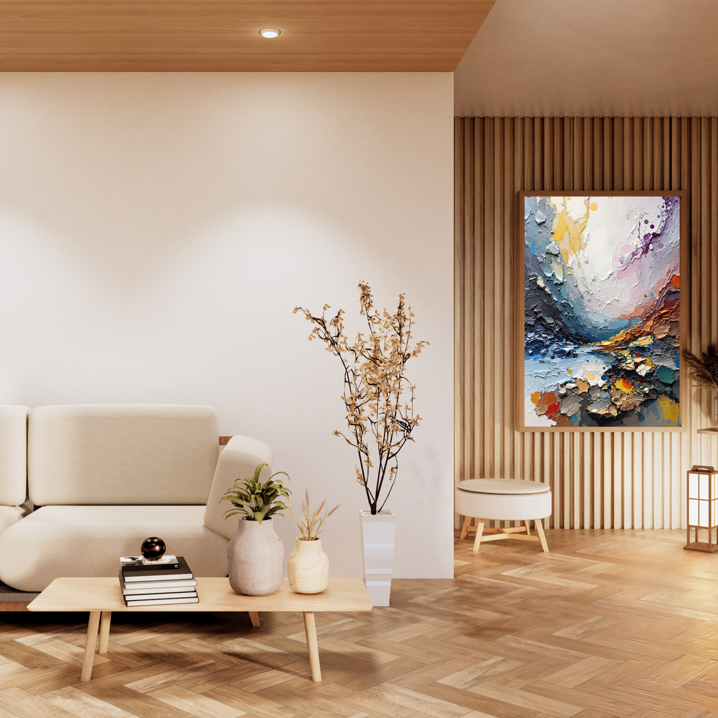 Modern Textured Abstract Canvas – Bold Color Statement Art for Contemporary Spaces