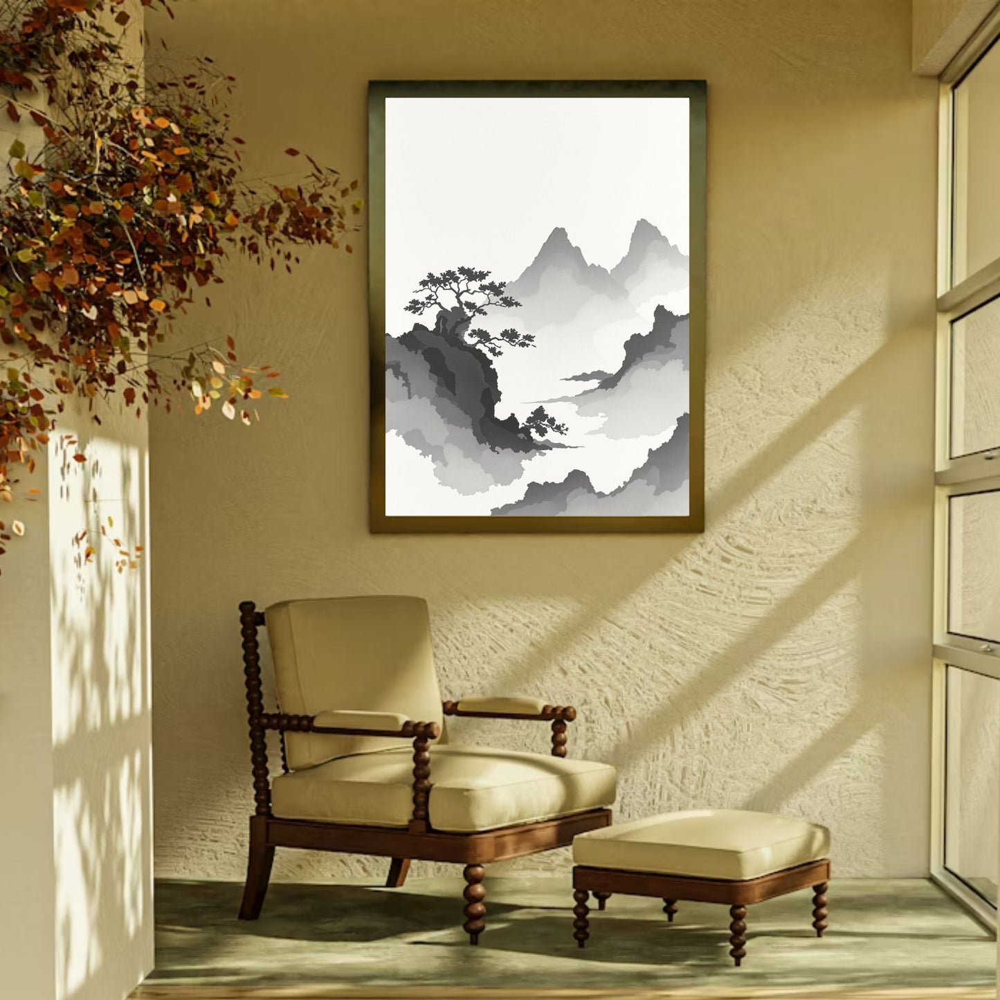 Floating Pines – Japanese Ink Landscape Premium Matte Poster