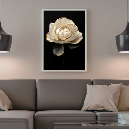 Luxury Black & Gold Floral Canvas Wall Art