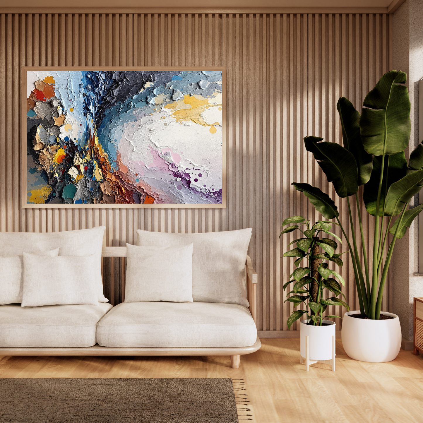 Modern Textured Abstract Canvas – Bold Color Statement Art for Contemporary Spaces