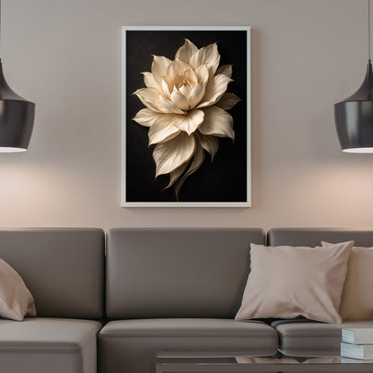 Golden Edge Lotus – Luxury Sculpted Floral Wall Art