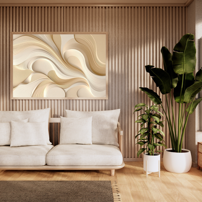 Ivory Flow – Layered Neutral Abstract Canvas Art – Modern Wall Décor