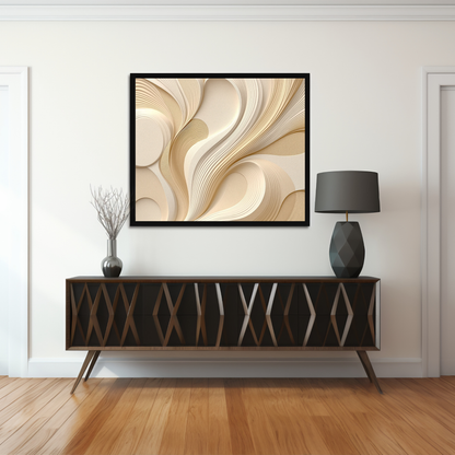 Ivory Flow – Layered Neutral Abstract Canvas Art – Modern Wall Décor