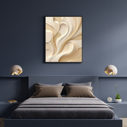 Ivory Flow – Layered Neutral Abstract Canvas Art – Modern Wall Décor