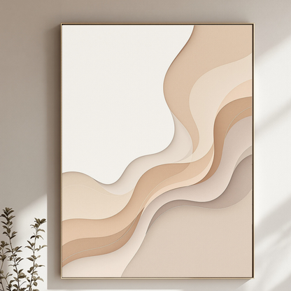 Élan Beige – Luxury Textured Neutral Canvas Art