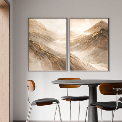 NOIRÉ Dune Flow II – Textured Mountain Light Canvas