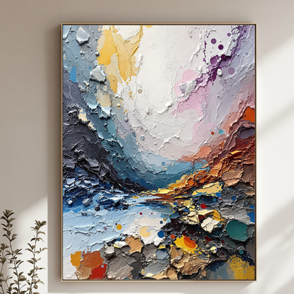 Modern Textured Abstract Canvas – Bold Color Statement Art for Contemporary Spaces
