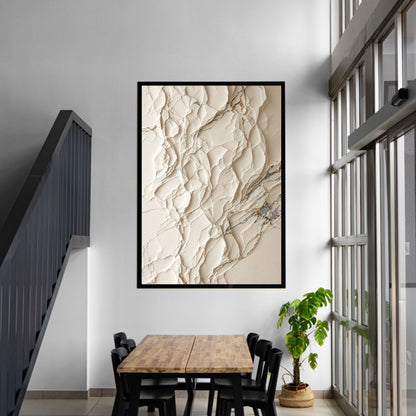 Ivory Fragment – Luxury Textured Abstract Canvas | Beige & Gold Wall Art