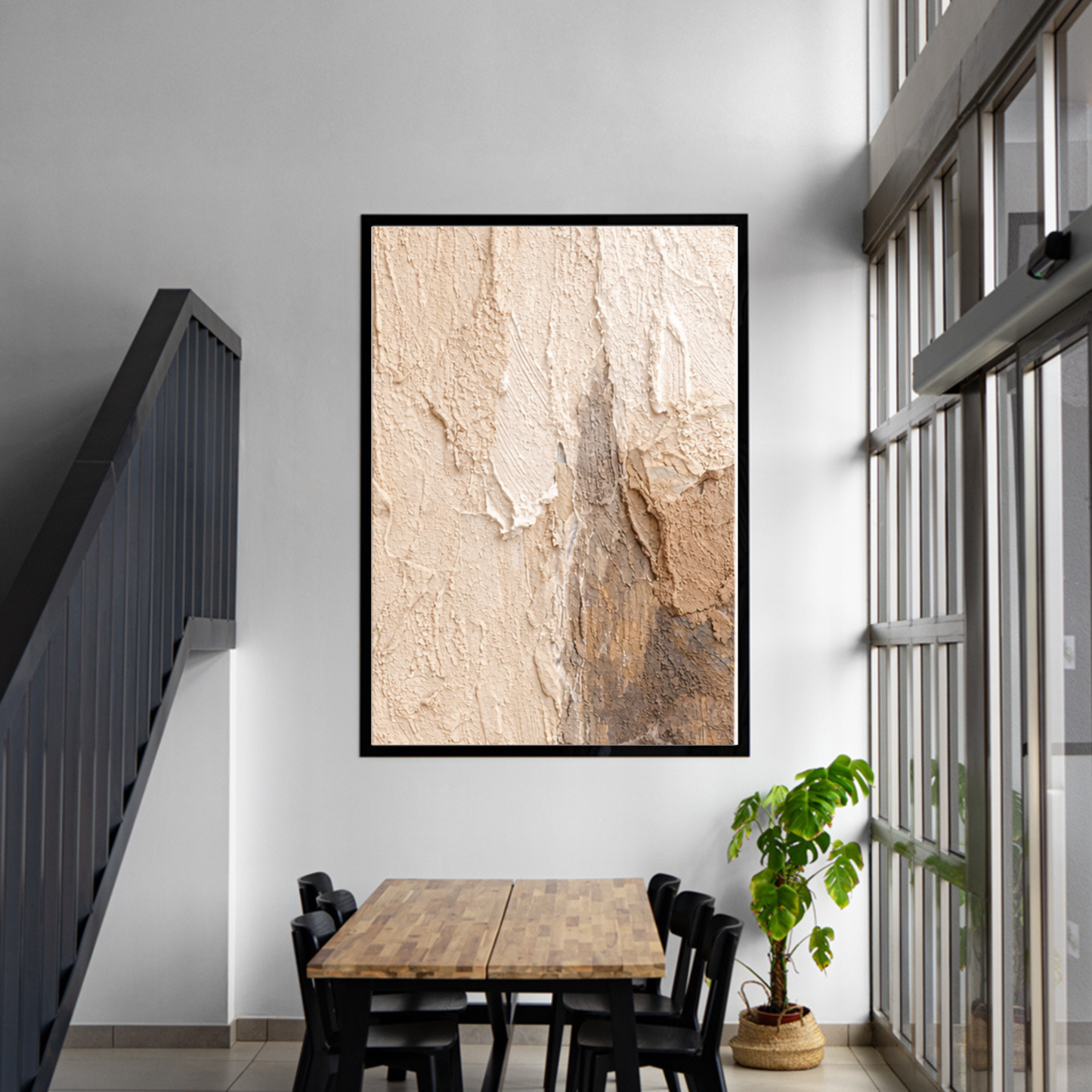 Textured Neutral Abstract Canvas Wall Art – Modern Minimal Statement Piece