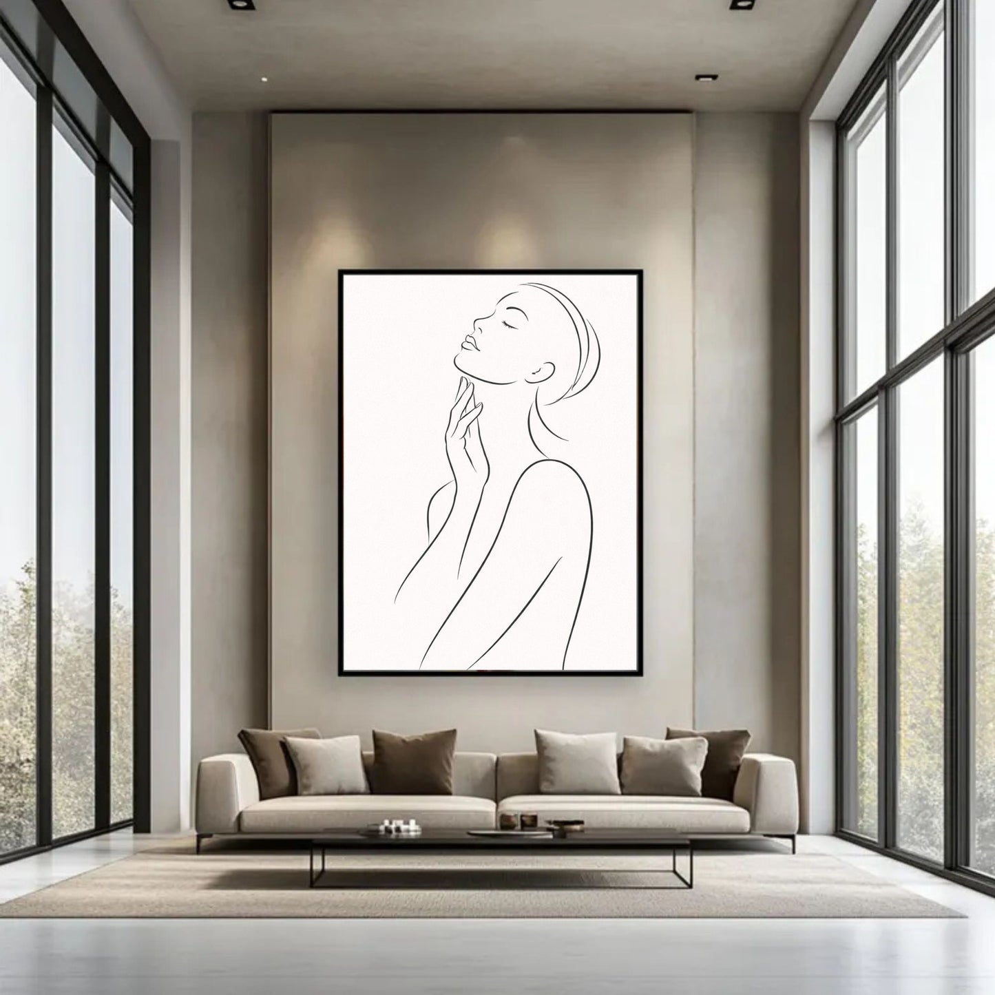 Minimalist Line Art Woman Portrait – Modern Fine Art Wall