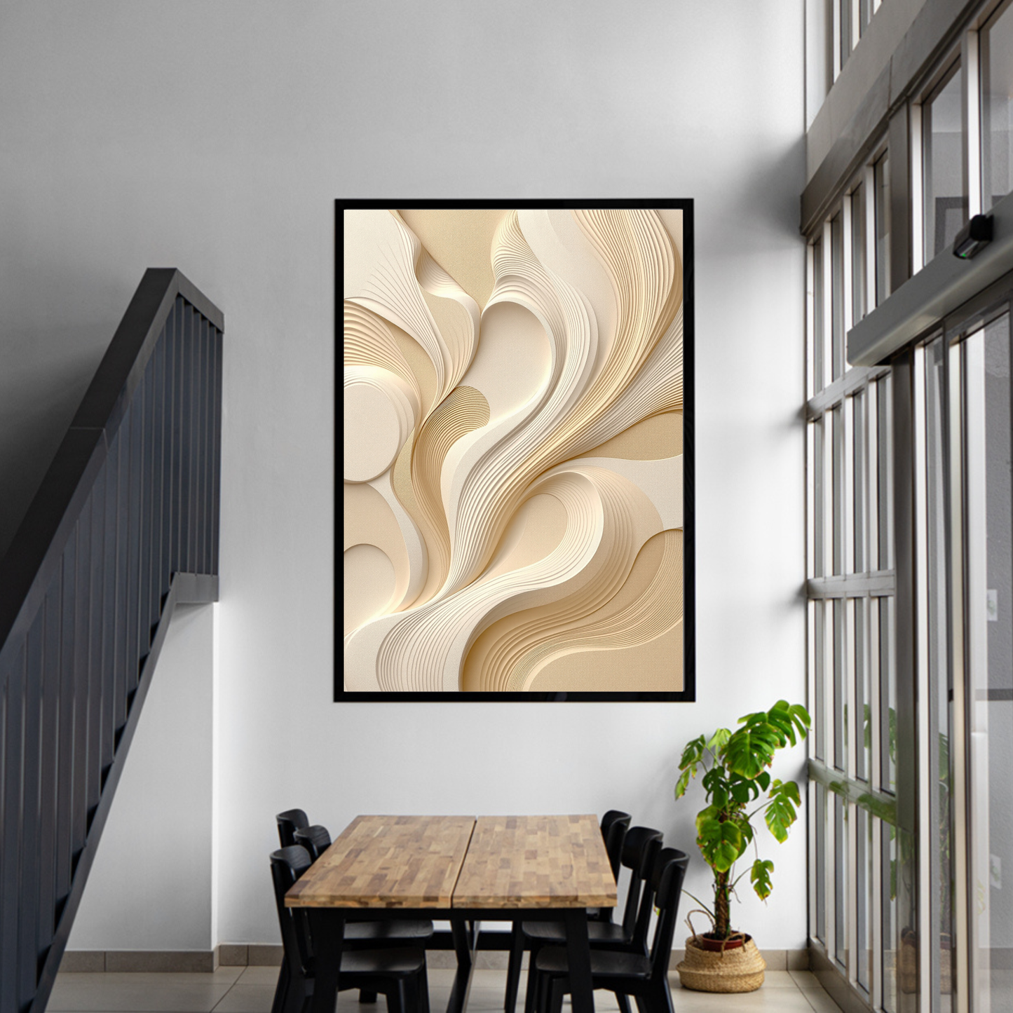 Ivory Flow – Layered Neutral Abstract Canvas Art – Modern Wall Décor