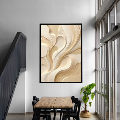 Ivory Flow – Layered Neutral Abstract Canvas Art – Modern Wall Décor