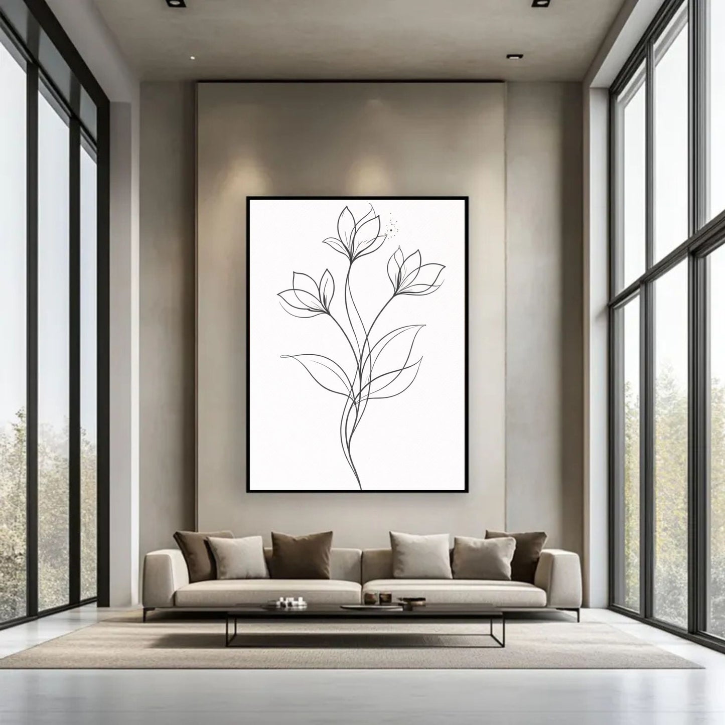 Minimalist Botanical Line Art – Modern Fine Art Wall