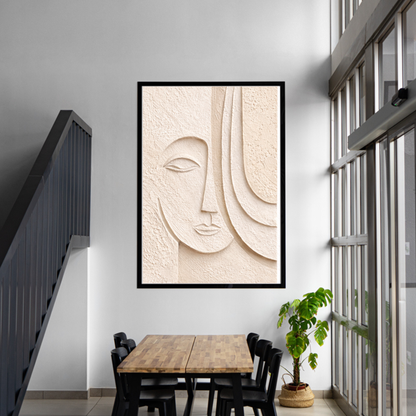 Serene Face – Minimal Textured Canvas Wall Art