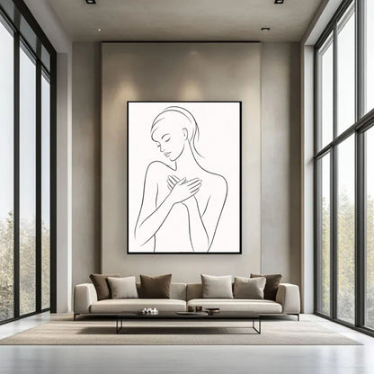 Minimalist Line Art Woman Figure – Modern Fine Art Wall