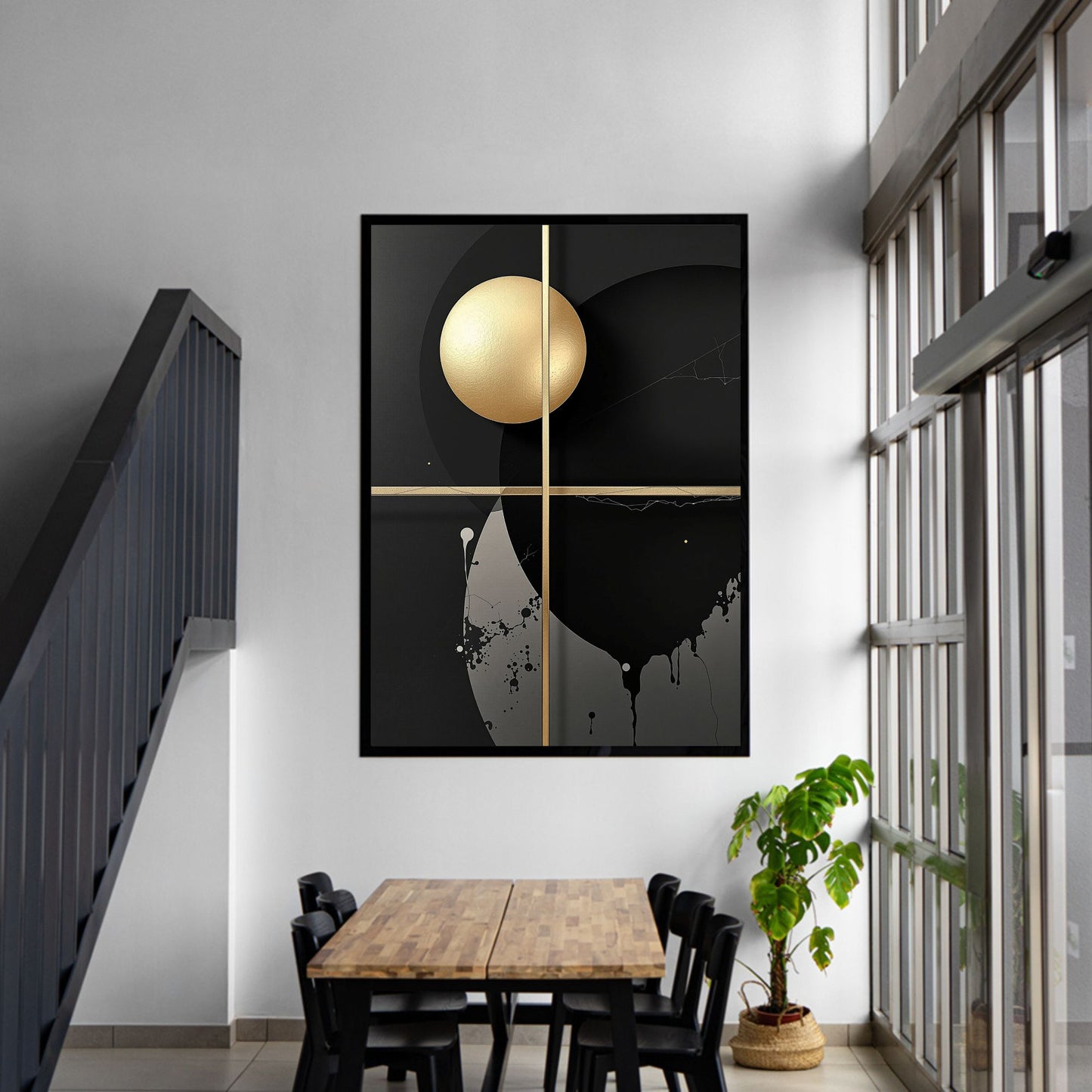 Golden Orbit Grid Canvas