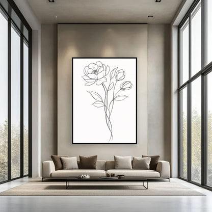 Minimalist Botanical Line Art  – Modern Fine Art Wall Decor