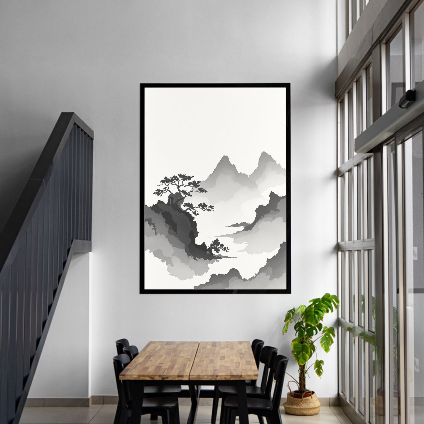 Floating Pines – Japanese Ink Landscape Premium Matte Poster
