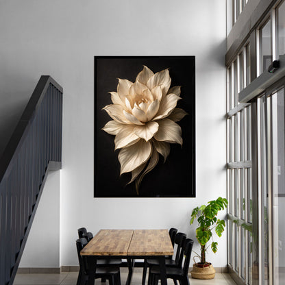 Golden Edge Lotus – Luxury Sculpted Floral Wall Art