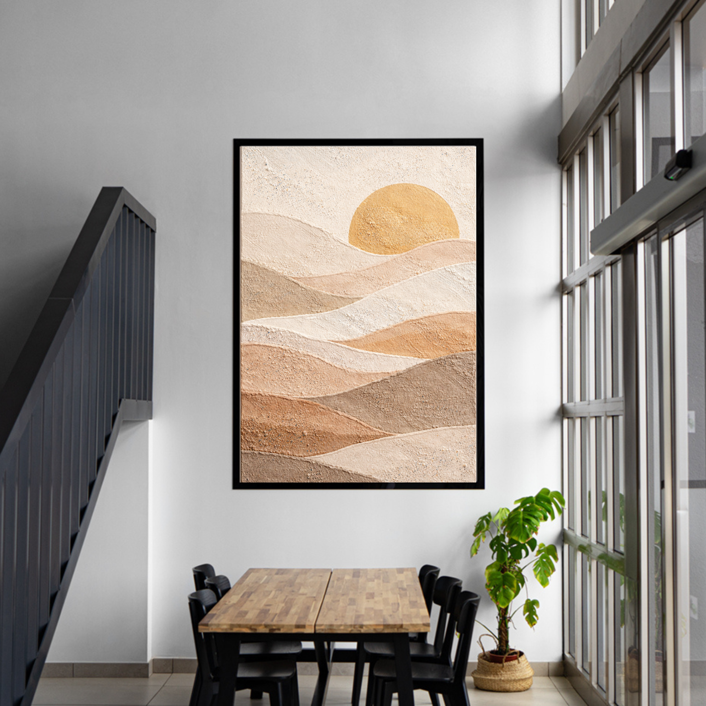 Desert Waves – Textured Neutral Landscape Canvas Wall Art