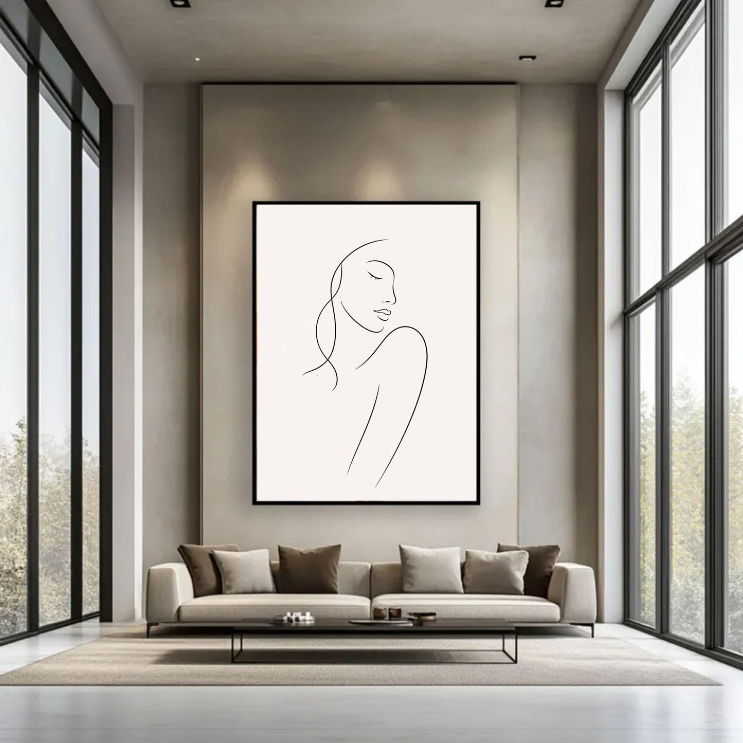Minimalist Line Art Woman  – Modern Fine Art Wall Decor