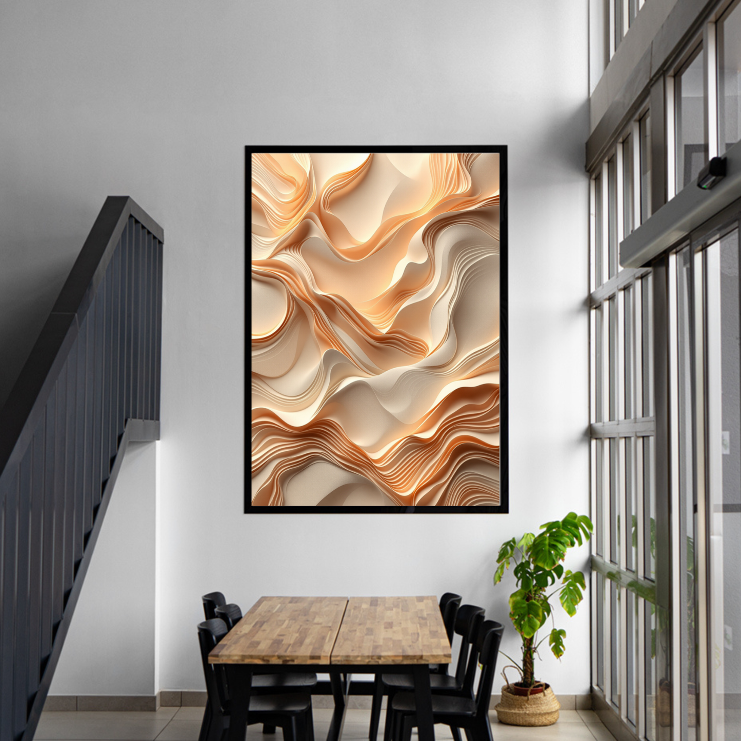 Terracotta Flow – Layered Abstract Canvas Art | Stunning Texture and Design
