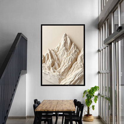 Alpine Ivory – Textured Neutral Mountain Canvas Wall Art