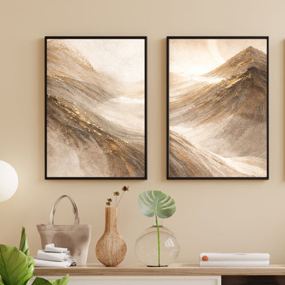 NOIRÉ Dune Flow II – Textured Mountain Light Canvas
