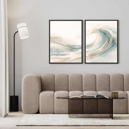 NOIRÉ Wave Flow I – Minimal Abstract Ocean Canvas