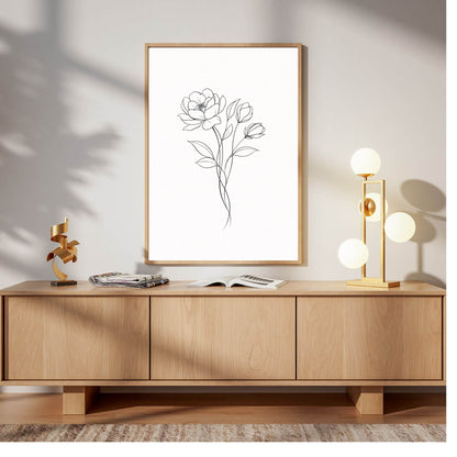 Minimalist Botanical Line Art  – Modern Fine Art Wall Decor