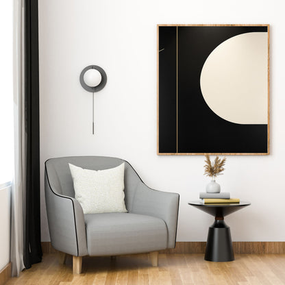 Minimal Black and Ivory Abstract Canvas Wall Art – Modern Luxury Decor