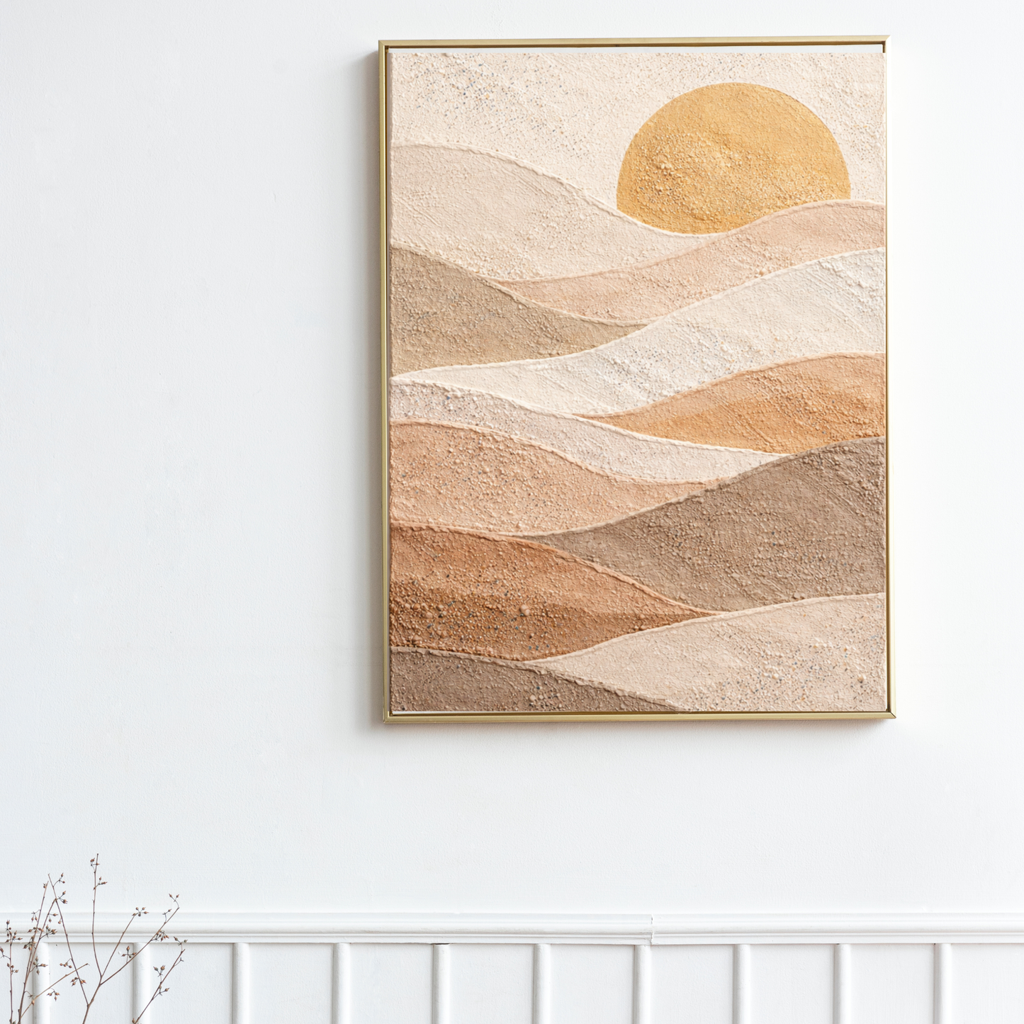 Desert Waves – Textured Neutral Landscape Canvas Wall Art
