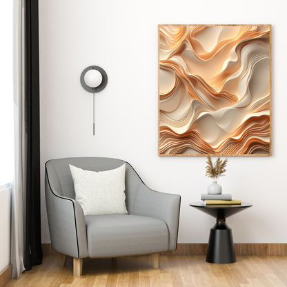 Terracotta Flow – Layered Abstract Canvas Art | Stunning Texture and Design