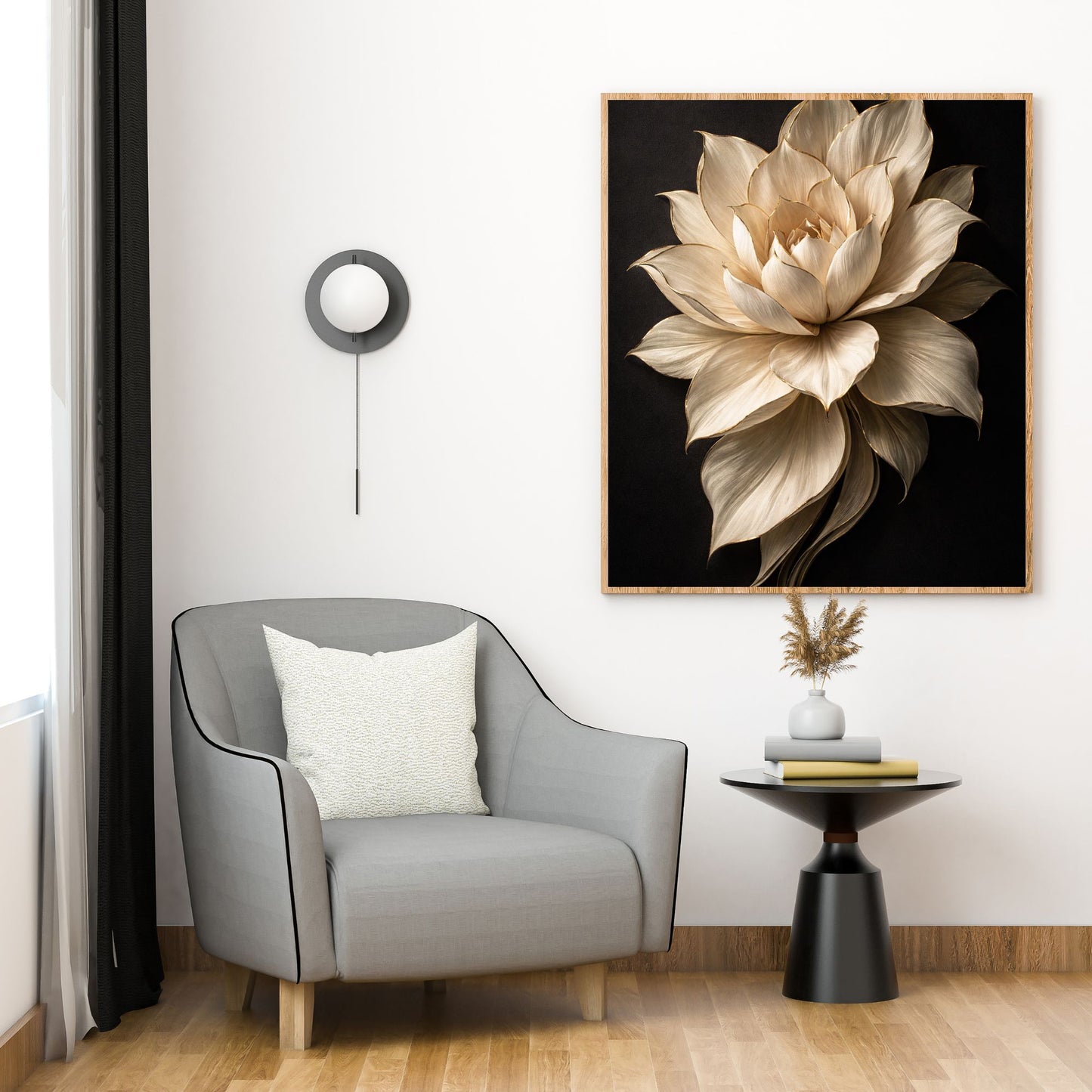 Golden Edge Lotus – Luxury Sculpted Floral Wall Art