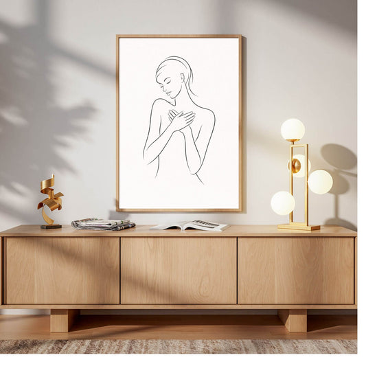 Minimalist Line Art Woman Figure – Modern Fine Art Wall