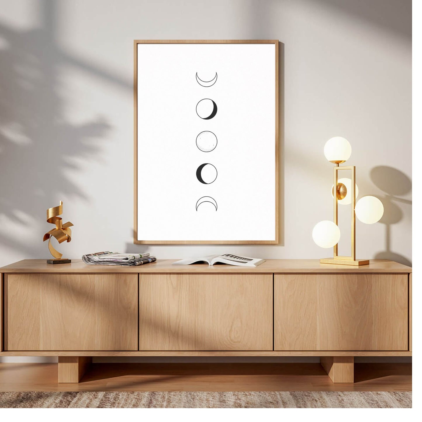 Minimalist Moon Phases Wall Art – Modern Fine Art Poster